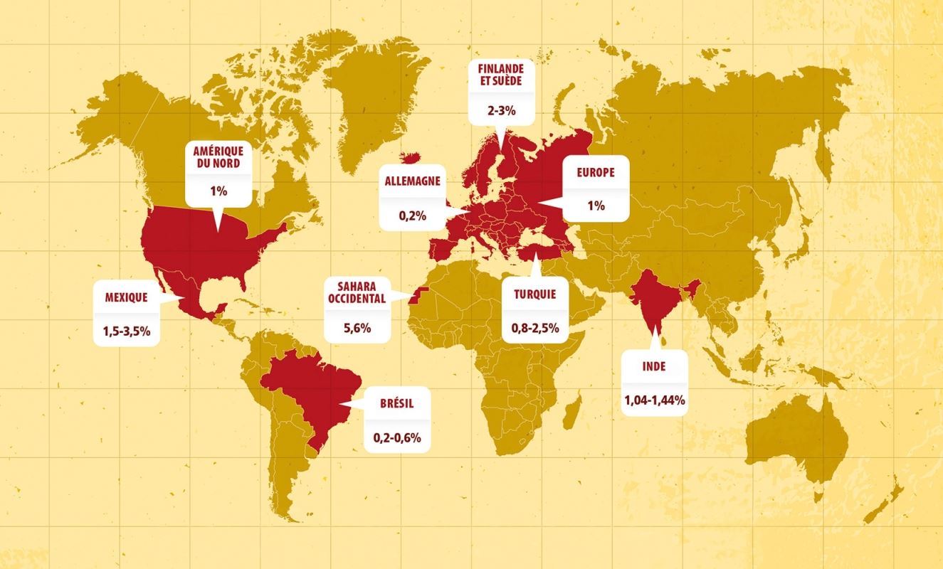 Dr. Schär Institute Maladie cœliaque Intolérance au gluten La carte du monde de la maladie cœliaque
